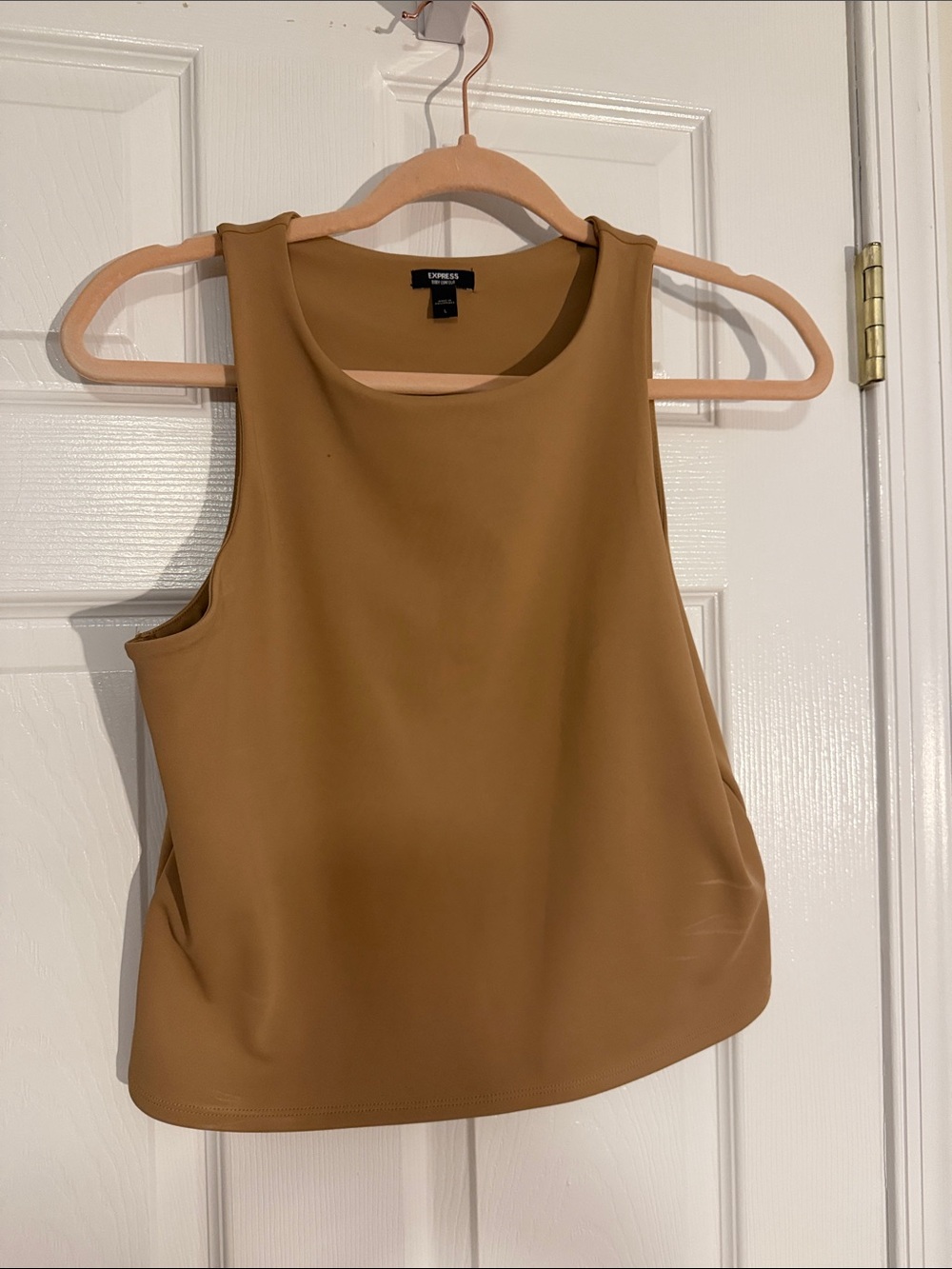 Express Women's Scuba Tank Top in Camel Brown